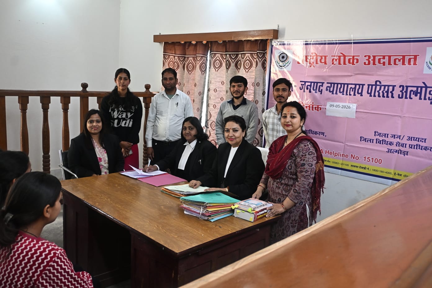 राष्ट्रीय लोक अदालत का आयोजन कर, जनपद न्यायालय, वाह्य न्यायालयों एवं तहसील न्यायालयों में किया गया तमाम लंबित मामलों का निपटारा।