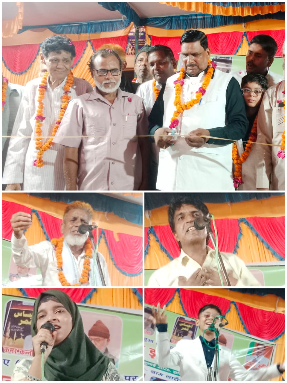 पुस्तक ‘एहसास-ए-कमर’ के विमोचन पर सजा मुशायरे का मंच, शायरों ने बांधा समां।