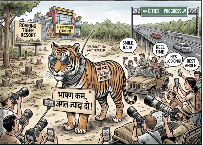 जंगल के भूतपूर्व राजा का नया पेशा: फुल-टाइम मॉडल और पार्ट-टाइम वाइल्डलाइफ।