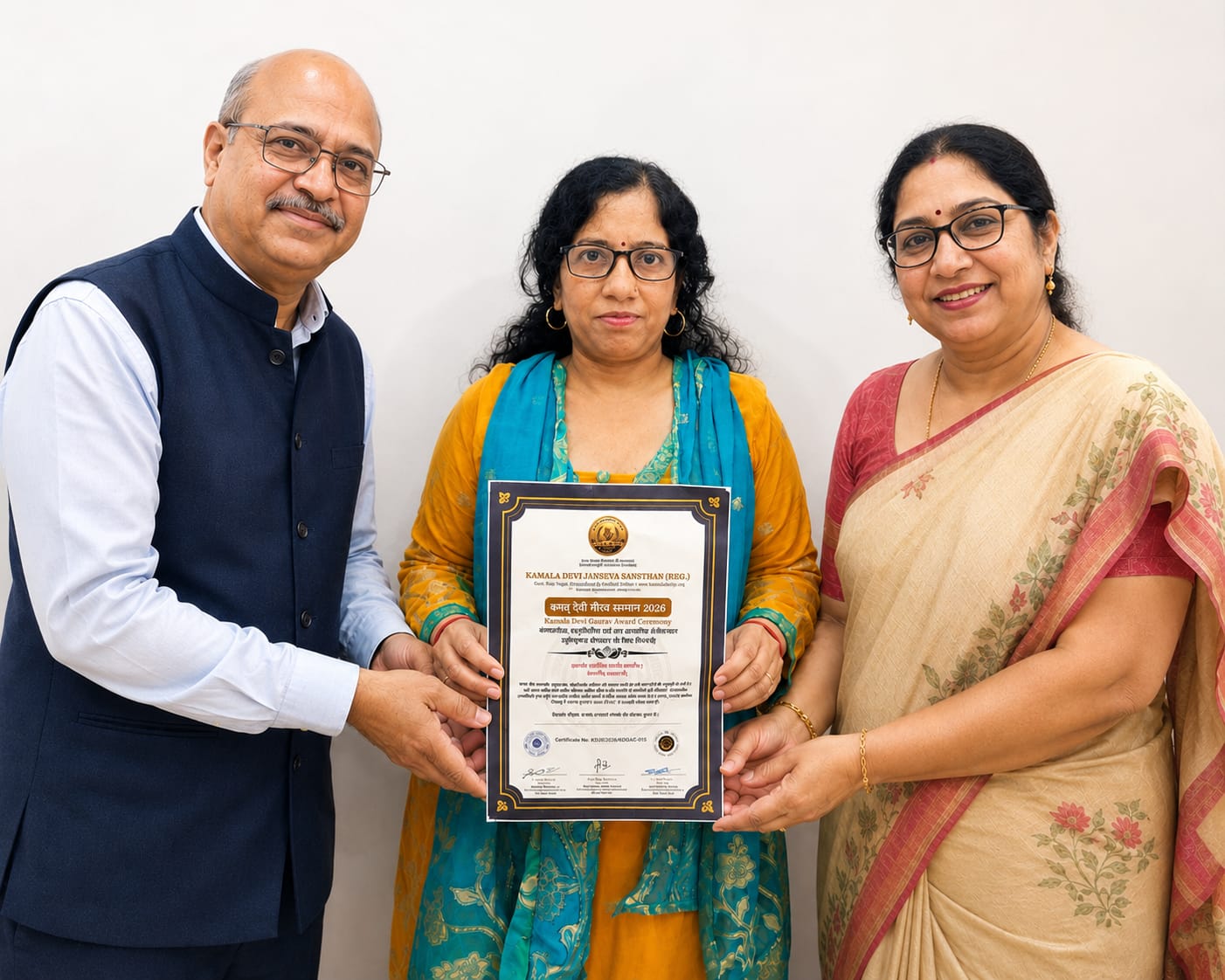 कमलादेवी जनसेवा संस्थान द्वारा स्वतंत्रता दिवस पर भारत वर्ष से 101 विभूतियां राष्ट्रीय स्तर पर कम्मू राष्ट्र गौरव सम्मान से सम्मानित।