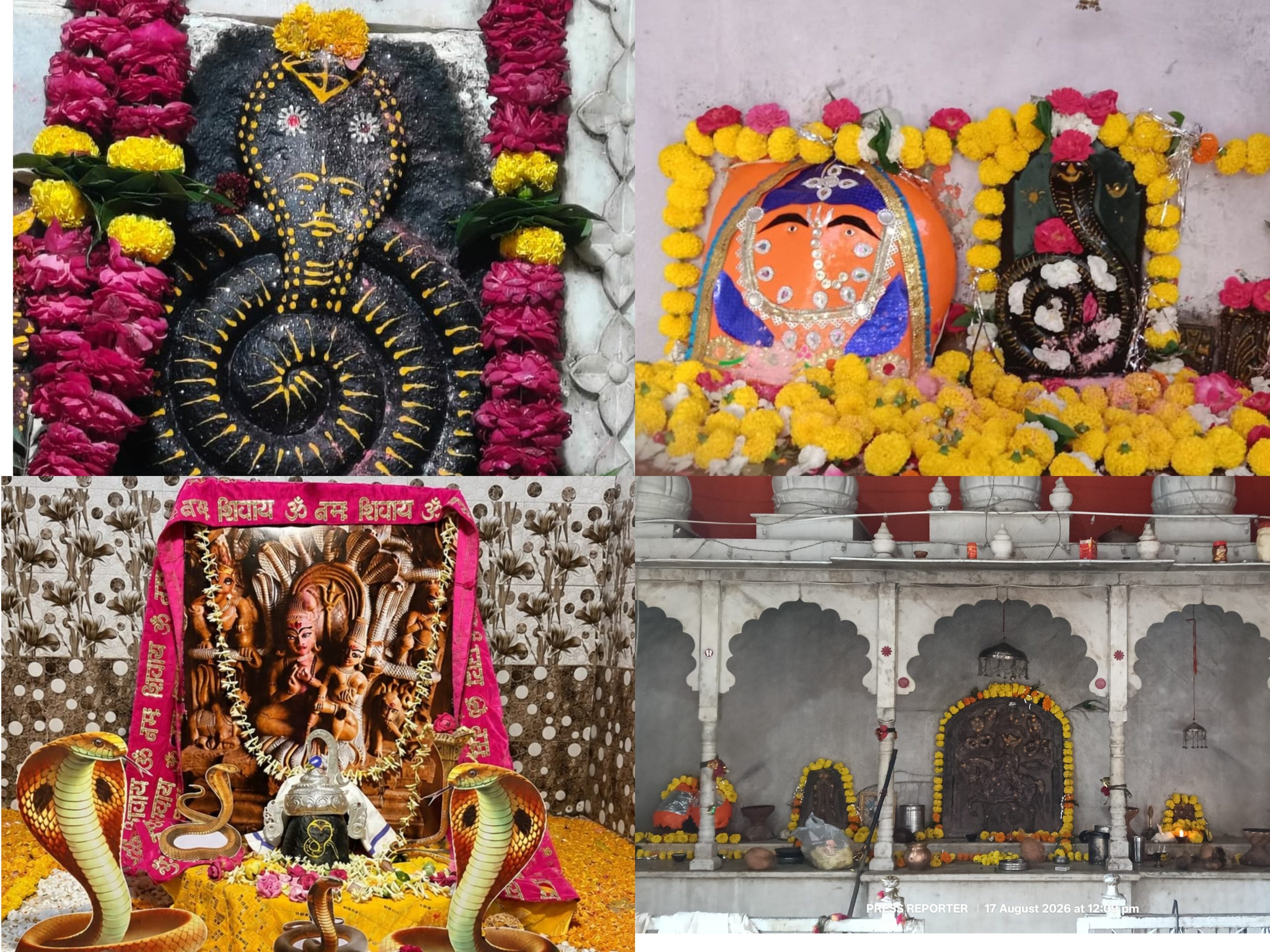 सावन के तीसरे सोमवार और नाग पंचमी पर मंदिरों में उमड़ी श्रद्धालुओं की भीड़।